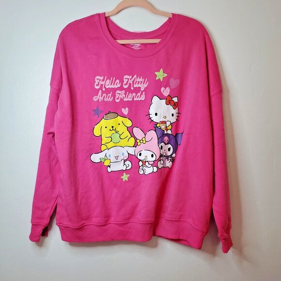 Womens 2x Hello Kitty Graphic Sweatshirt Pink - Picture 1 of 8